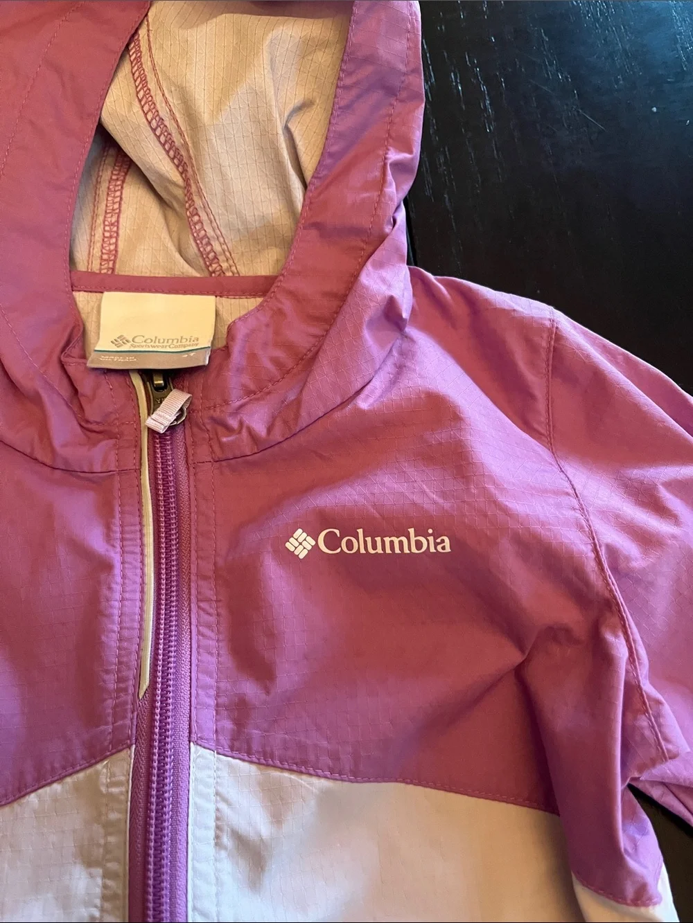 Columbia Two-Tone Pink Hooded Shell Jacket - Picture 2 of 3